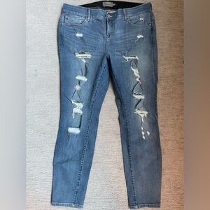Torrid Distressed Skinny Jeans in Blue